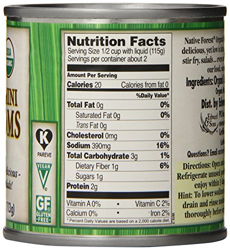 Native Forest Organic Portobello Mushroom Slices - 6.5 Oz (Pack of 12) | Canned Mushrooms, Low Calories & Fat, Non-GMO Project Verified, USDA Organic