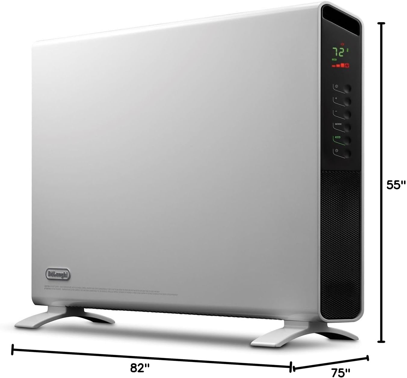 DeLonghi Convection Panel Heater, Full Room Quiet 1500W, portable electric heater is freestanding/easily wall mounted. Energy Saving, quick heat distribution, timer, asphalt gray, HCX9115E