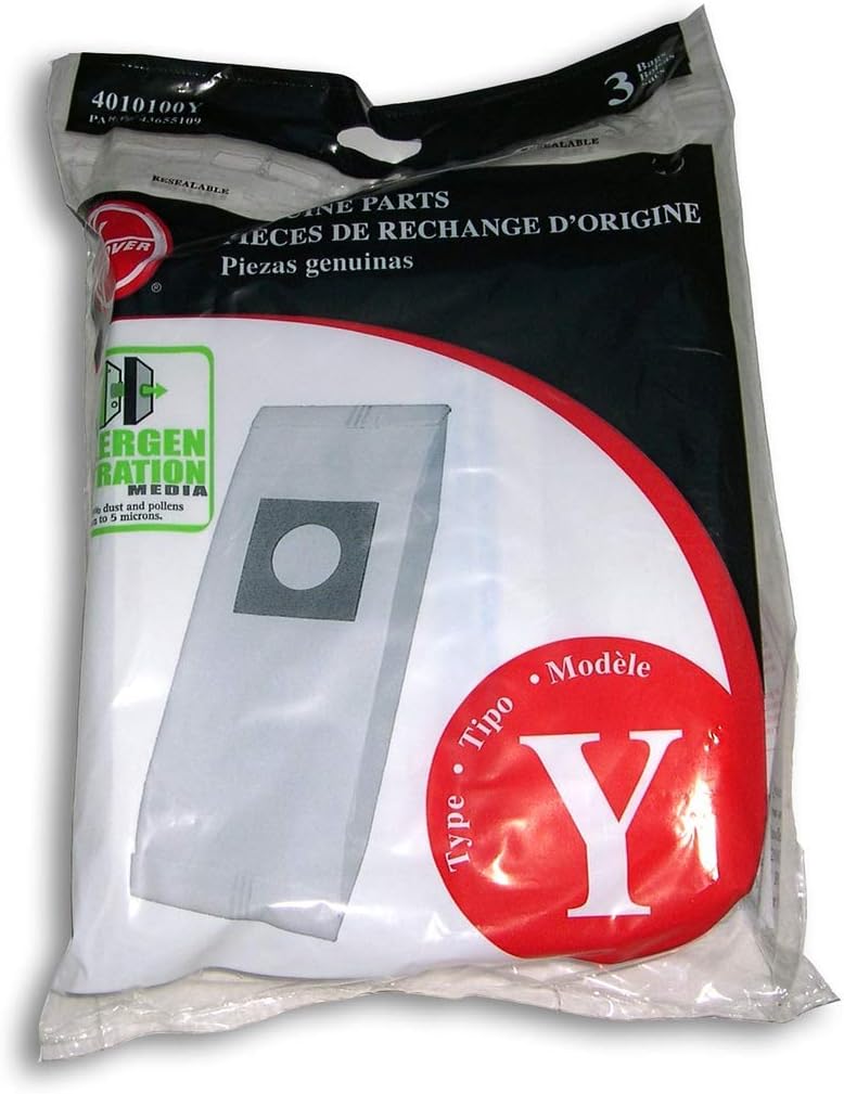 Hoover Vacuum Cleaner Bags for Upright Vacs, Pack of 3, Type Y