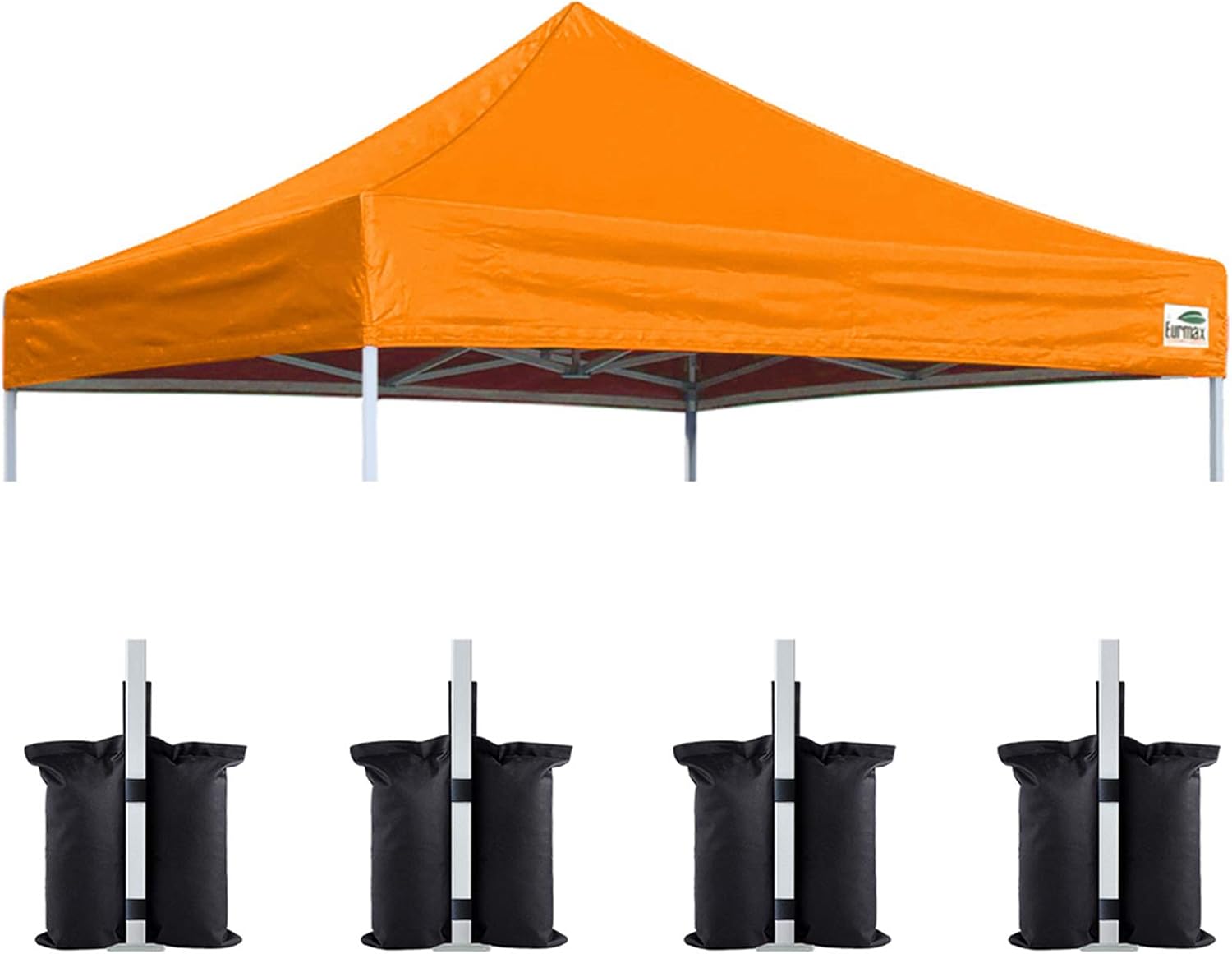 Eurmax USA 10x10 Pop Up Canopy Replacement Top,Universal Instant Canopy Cover ONLY,Heavy Duty UPF 50+ UV Protection,Water & Wind Resistant Tarp,30+ Colors Available,Bonus 4 Sand Bags (White)