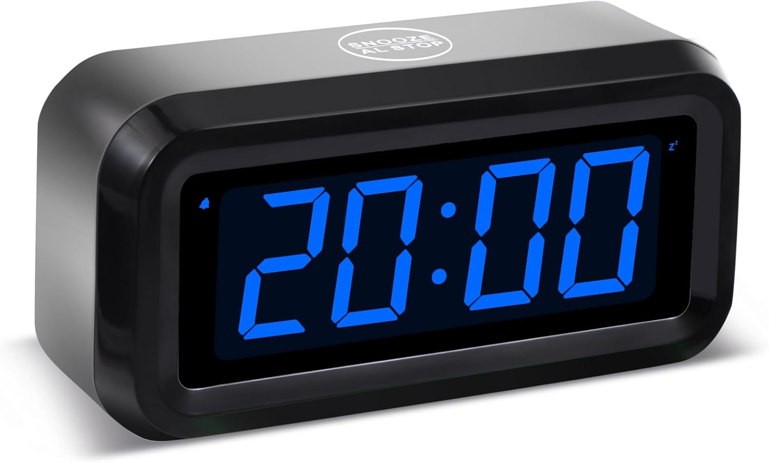 Digital Alarm Clock Battery Operated with LED Display for Bedrooms, Long Battery Life for 12 Months, 3 Brightness Adjustable, 12/24 Hour, Snooze, Black Case with Red Digits