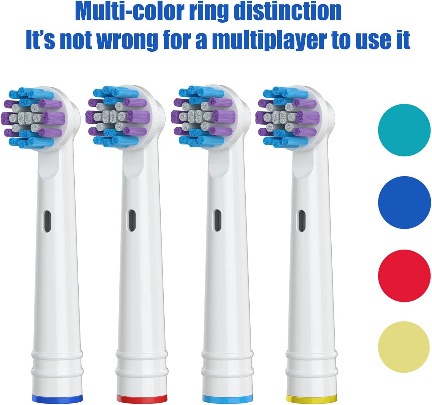 Replacement Toothbrush Heads for Oral-B, 4 Pack Replacement Heads Compatible with Oral B Braun Electric Toothbrush, 1 Count (Pack of 4)