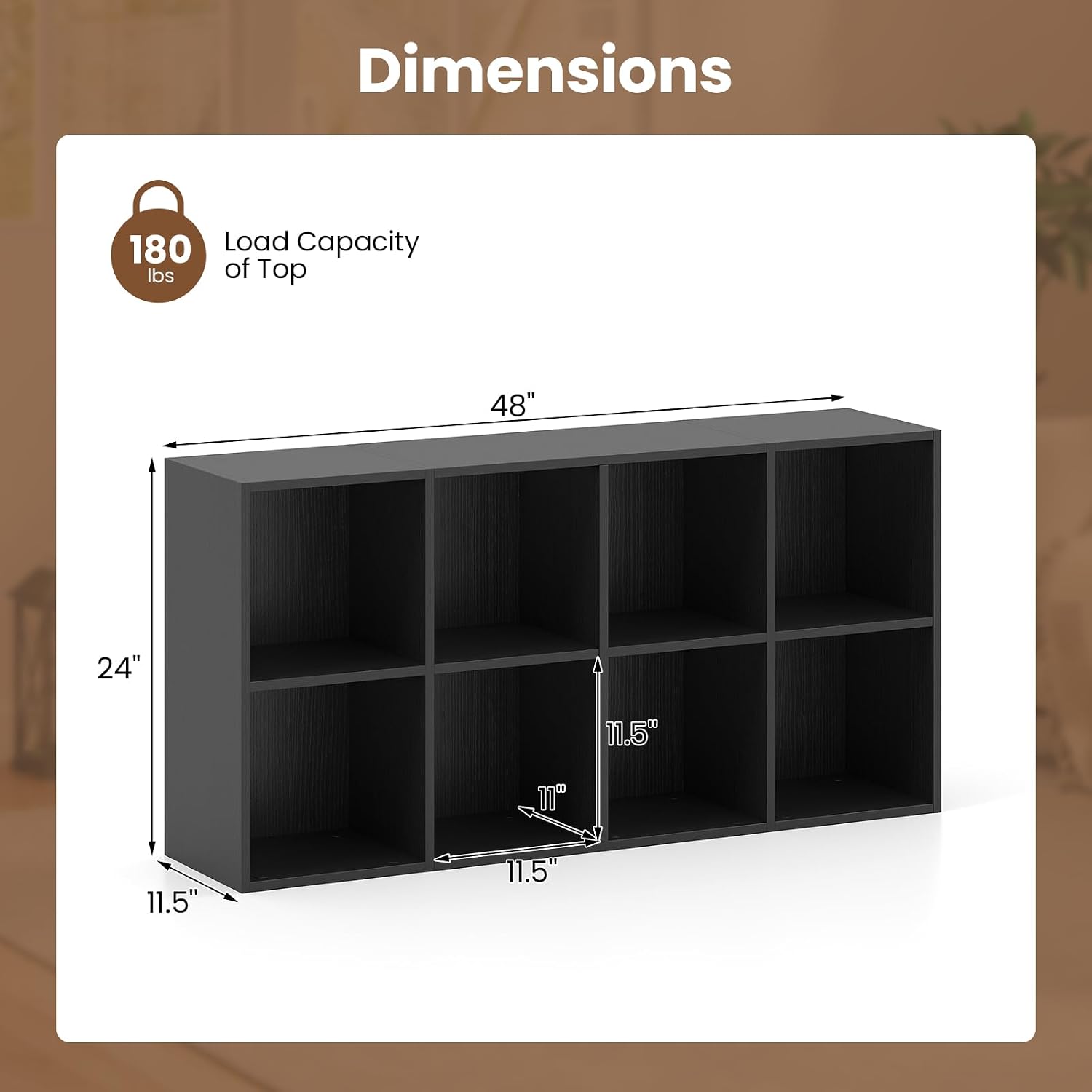 Giantex 8-Cube Bookcase, 3-Tier Cubby Bookshelf, Horizontal Vertical Display Rack with Anti-Tipping Kits, Modern Storage Organizer Shelf Unit for Bedroom, Living Room, Study (Natural, 8-Cube)