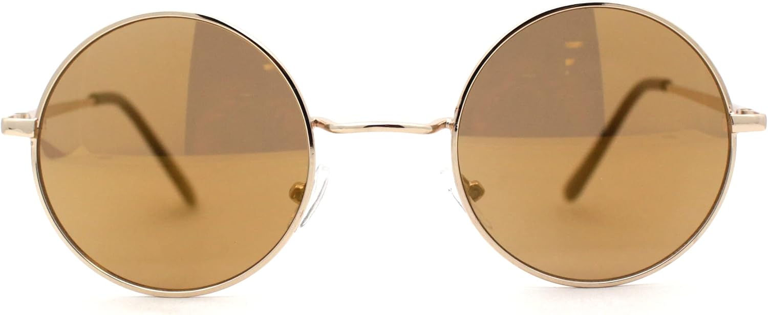 SA106 Reflective Color Mirrored Hippie Groove Round Circle Lens Retro Sunglasses
