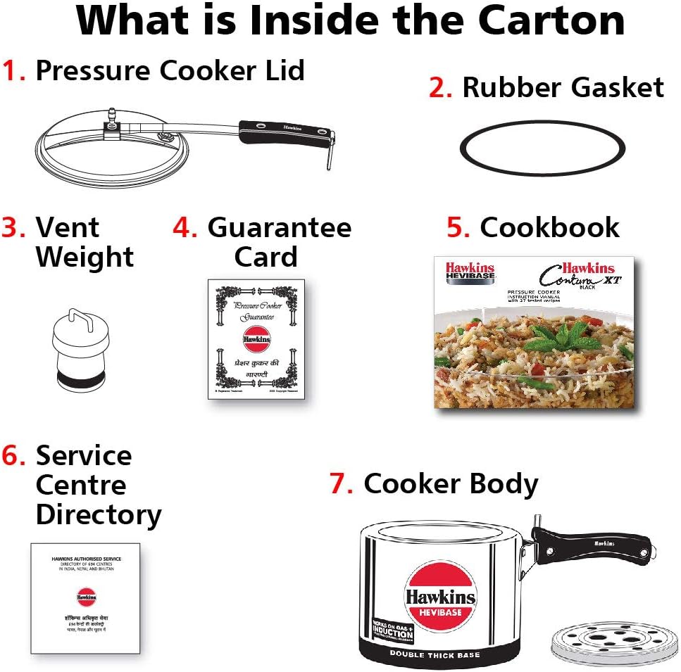 Hawkins Aluminium 5 Litre Hevibase Pressure Cooker, Induction Inner Lid Cooker, Silver (Ih50)