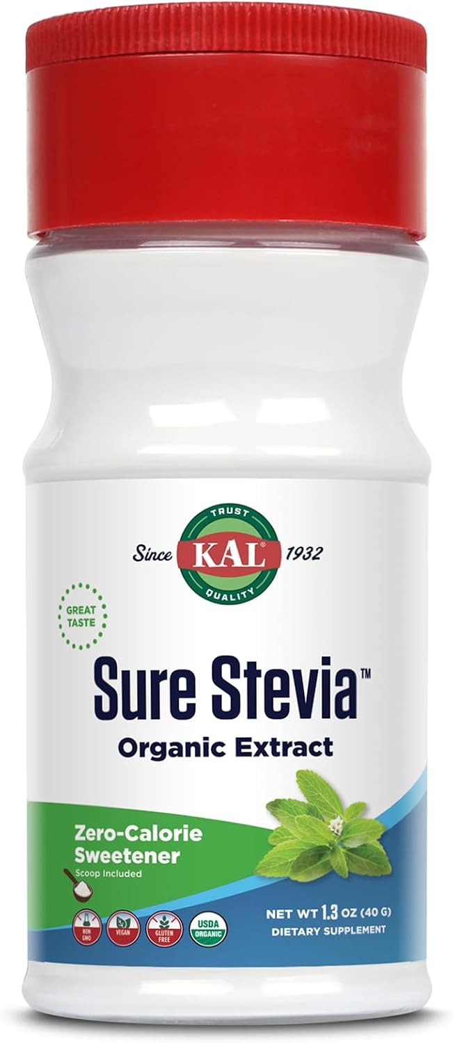 KAL Sure Stevia Extract Powder, Low Carb, Plant Based Stevia Sweetener, Great Taste, Zero Calories, Zero Sugar, Low Glycemic & Perfect for a Keto Diet, 60-Day Guarantee, Approx. 1820 Servings, 3.5oz | Zero Calorie Sweetener - Organic, Keto Friendly & Low…