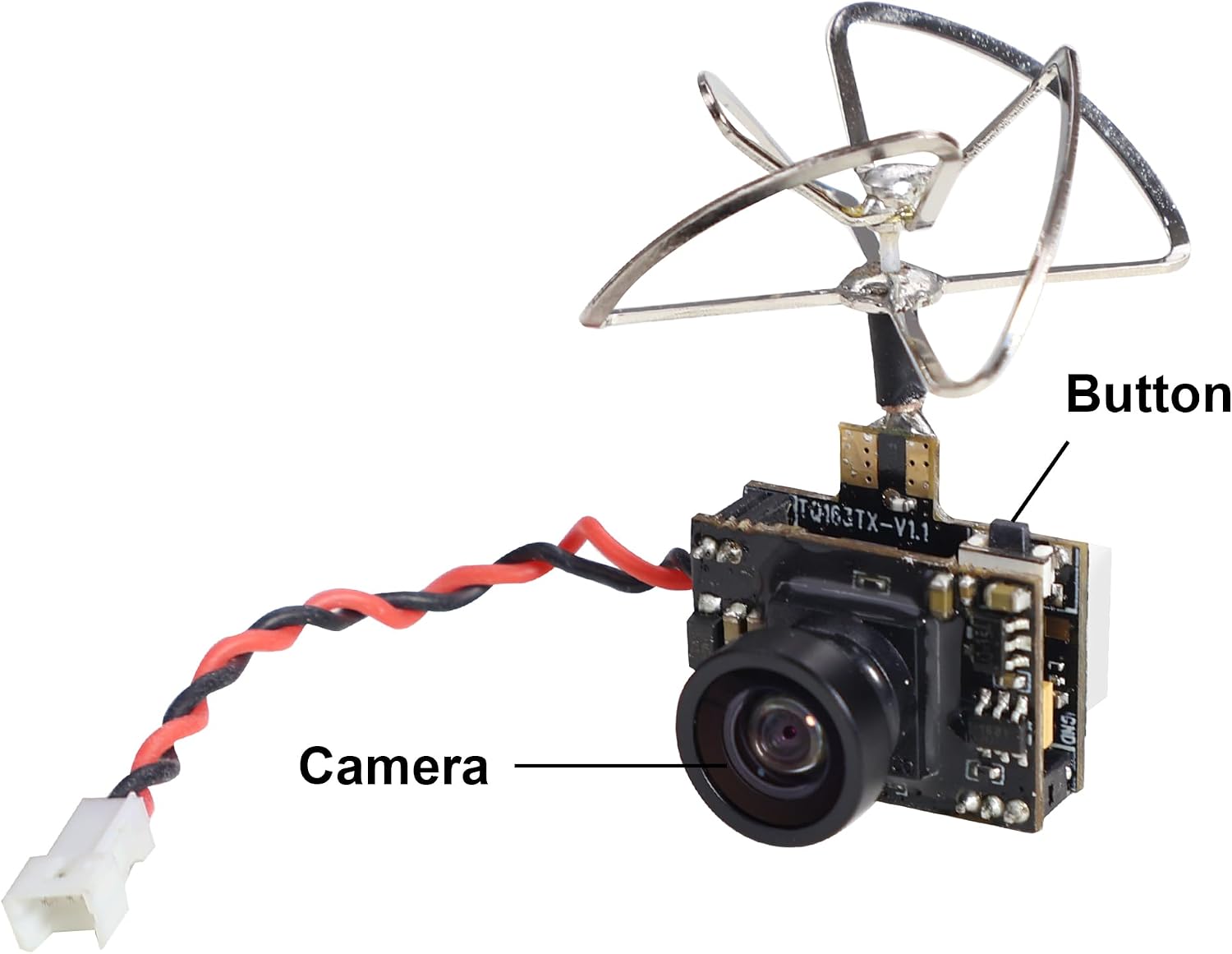 AKK C163 Super Mini 5.8GHZ 40CH 200MW FPV Transmitter 600TVL FPV Camera with 4 Leaf Antenna for FPV Quadcopter Drone Aircraft