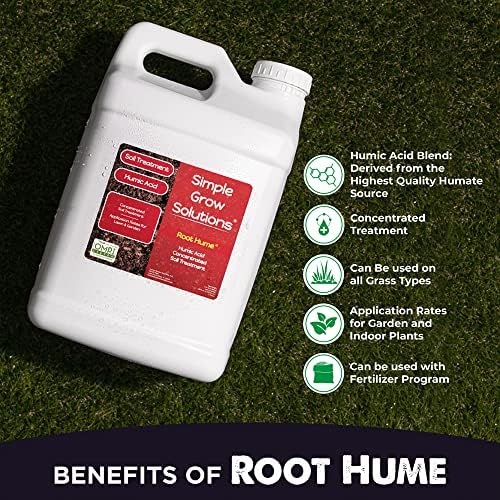 Raw Organic Soil Conditioner- Root Hume- Simple Grow Solutions- Natural Plant & Lawn Treatment- Nutrient Food Enhancer- Concentrated Liquid Humic - Grass, Tomatoes, Citrus, Flowers, Vegetables