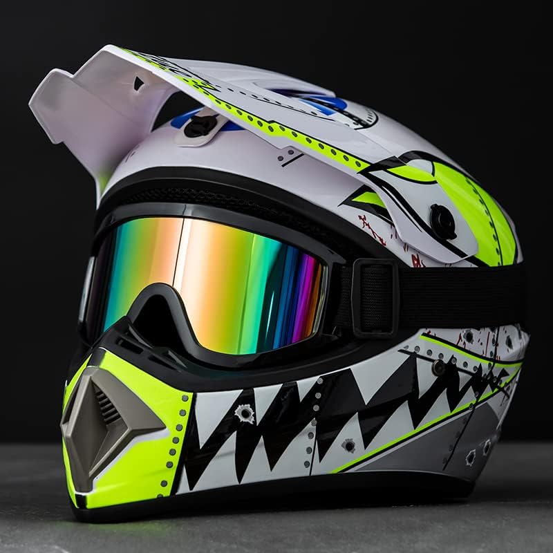 Motocross Offroad Helmet Dirt Bike Street Helmet Motorcycle Helmets ATV BMX MX Helmet with Gloves Goggles Mask for Unisex Youth Kids DOT / FMVSS 218
