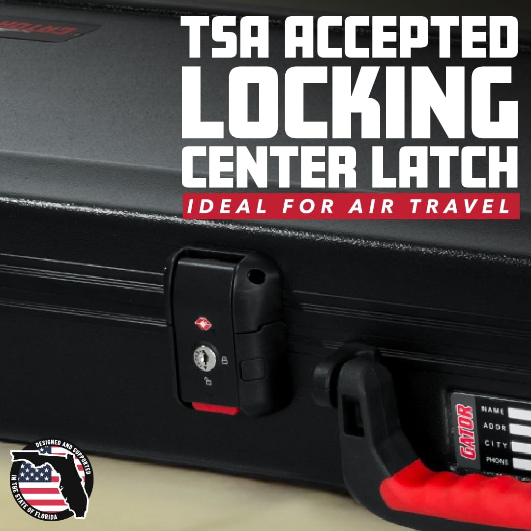 Gator Cases Molded Flight Case For SG Style Double Cut Away Guitars With TSA Approved Locking Latch, (GTSA-GTRSG)