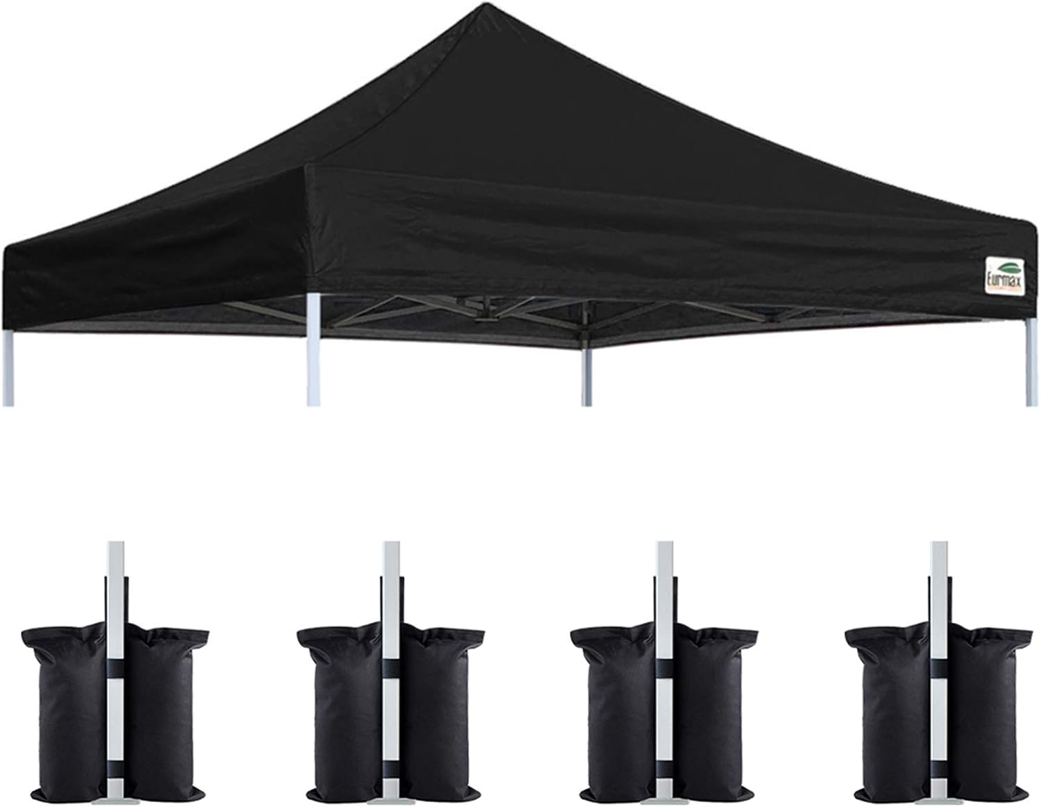 Eurmax USA 10x10 Pop Up Canopy Replacement Top,Universal Instant Canopy Cover ONLY,Heavy Duty UPF 50+ UV Protection,Water & Wind Resistant Tarp,30+ Colors Available,Bonus 4 Sand Bags (White)