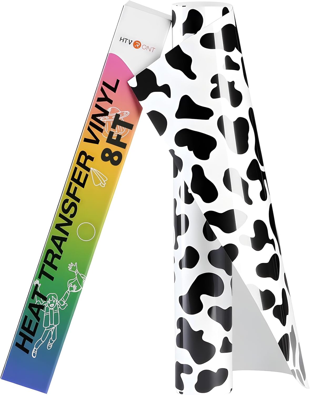 HTVRONT HTV Roll Heat Transfer Vinyl - 12" x 8ft Black HTV Vinyl for Shirts