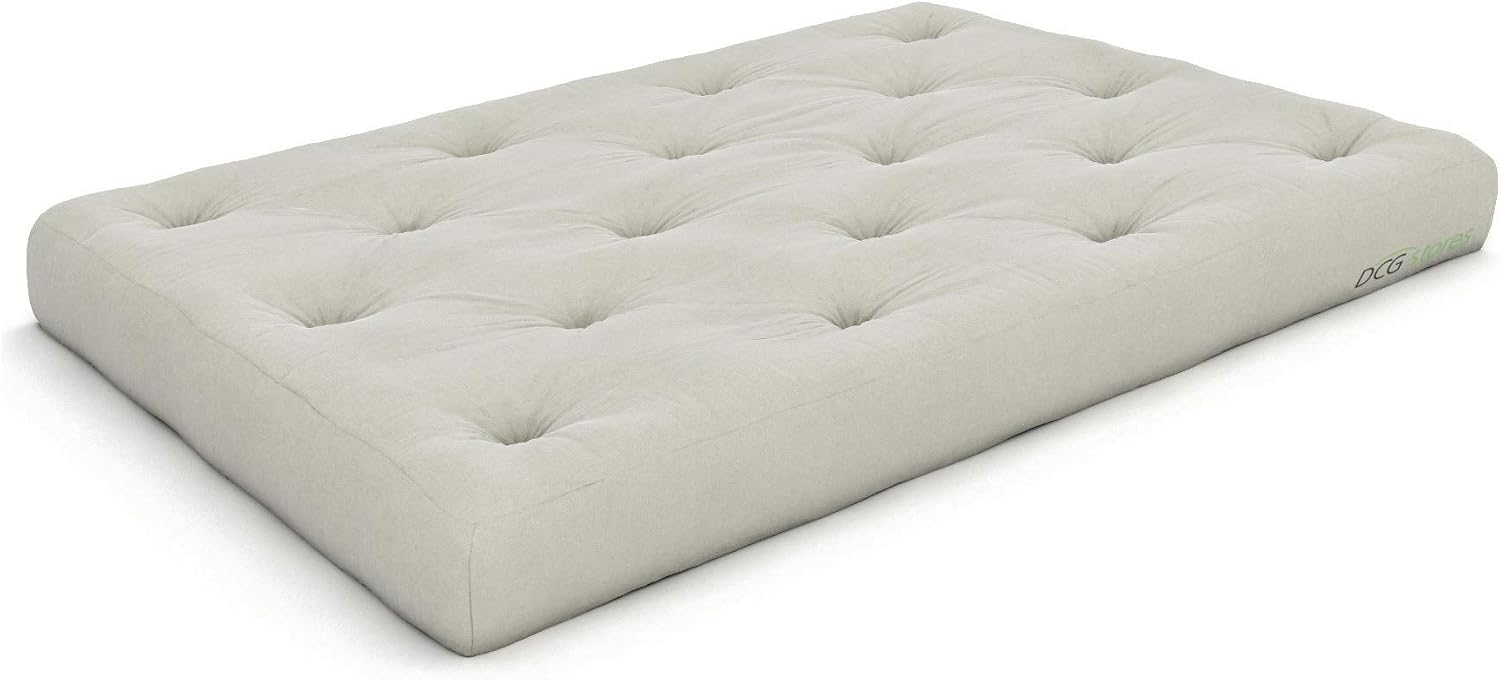 Nirvana Futons Plush, Comfortable 8-Inch Full Futon Mattress, Microfiber Fudge - Made in USA