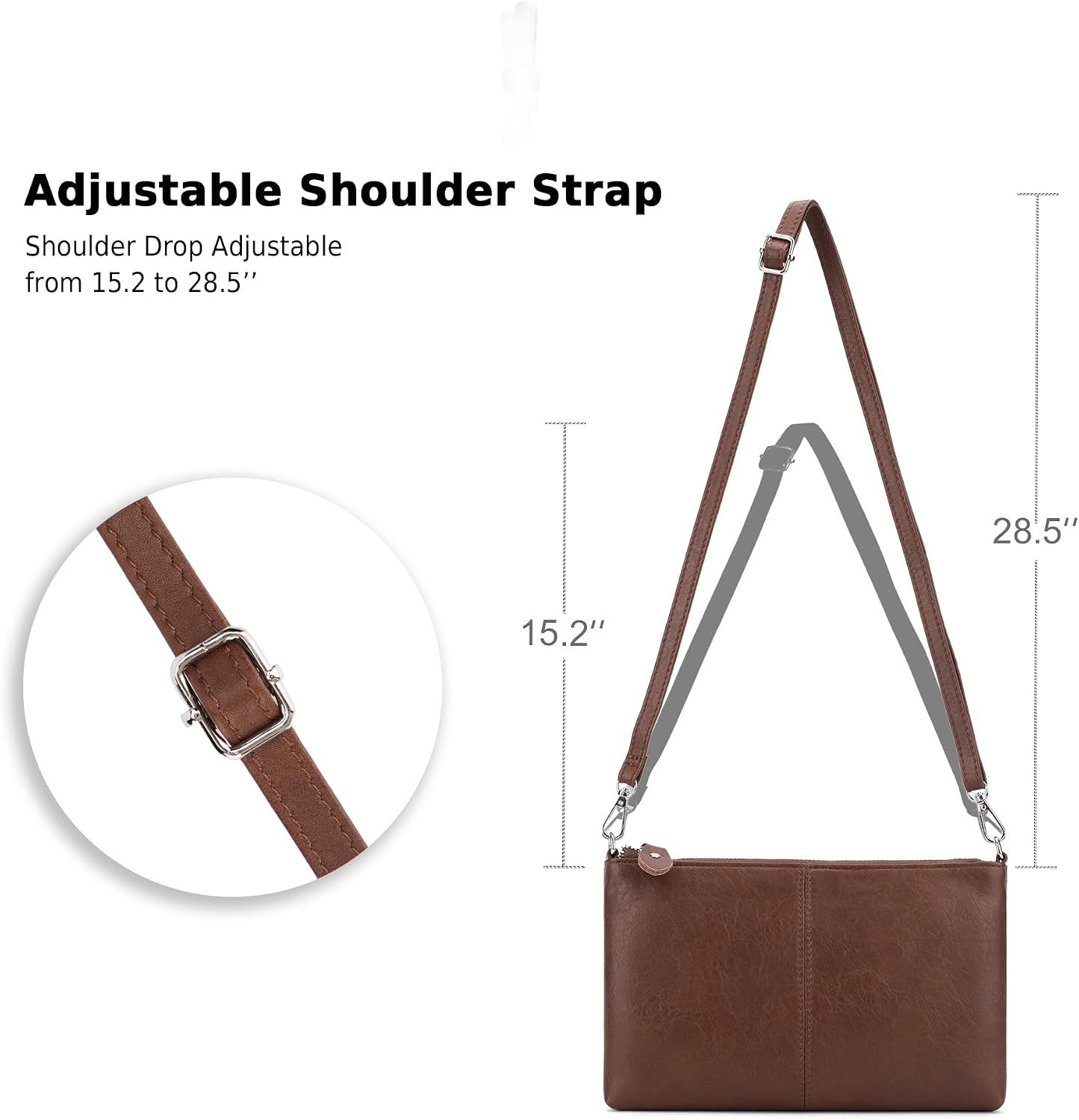 befen Genuine Leather Small Crossbody Bags for Women Wristlet Wallet Purses | Real Leather, RFID Blocking Card Slots, Wristlet Strap, Clutch Purse, Fit iPhone 17 Pro Max, Leather Handbags