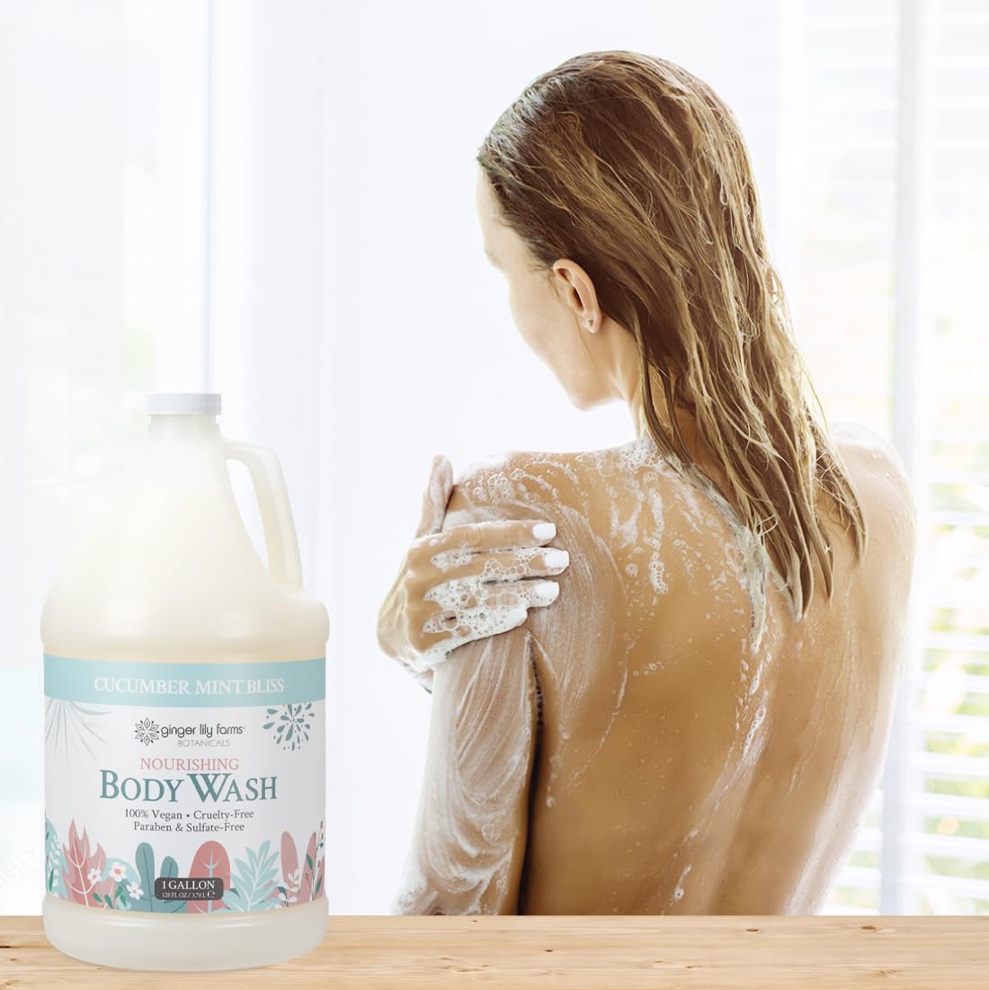 Ginger Lily Farms 1 gal Nourishing Body Wash, Citrus Blend Scent | for Hands, Body & Hair, Moisturizing Wash, Salon Wash, Spa Cleanser, Salon & Spa Essentials, Manicure & Pedicure Supplies