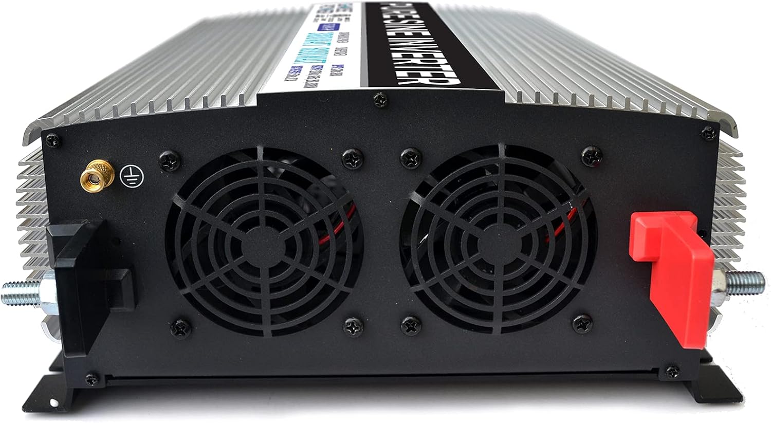 PS1004 3000W Continuous 6000W Surge Peak Power Pure Sine Wave Inverter with Starter Cables and 4 Output Sockets, Updated Model, Grey, Standard