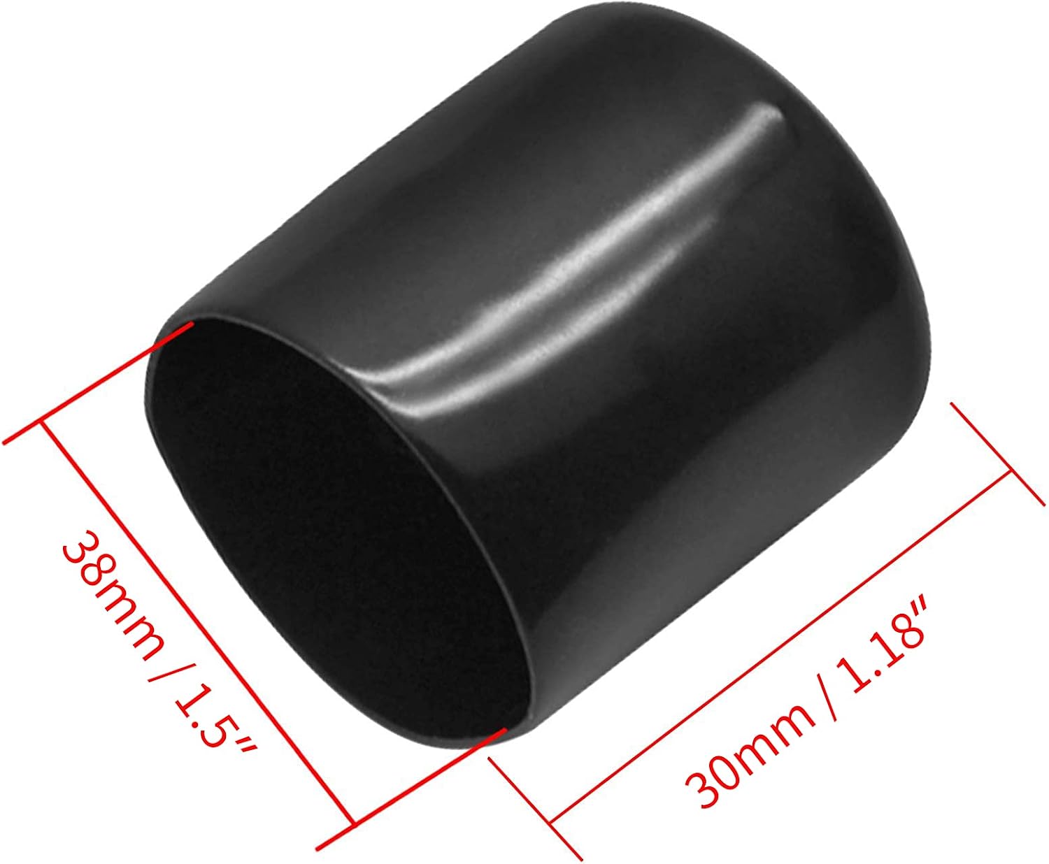 Bonsicoky 12Pcs Round Rubber End Caps 5/8" (16mm) ID, Black