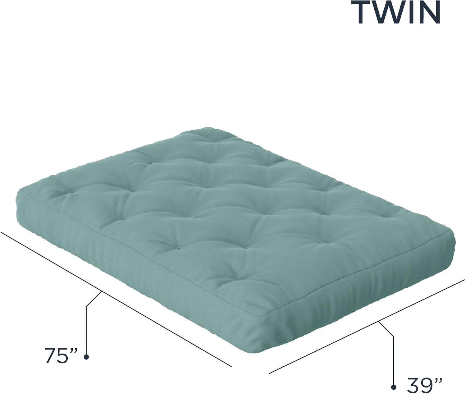 Royal Sleep Products by The Futon Factory 12 inch Foam Futon Mattress - Solid Black Fabric - Full Size - CertiPUR Certified Foams - Made in USA - (Frame not Included)