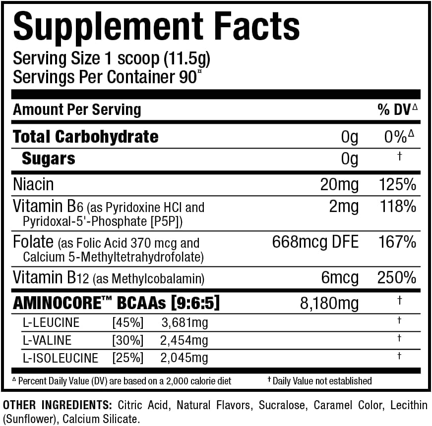 ALLMAX AMINOCORE BCAA Powder, Watermelon, 90 Servings, 1035 g