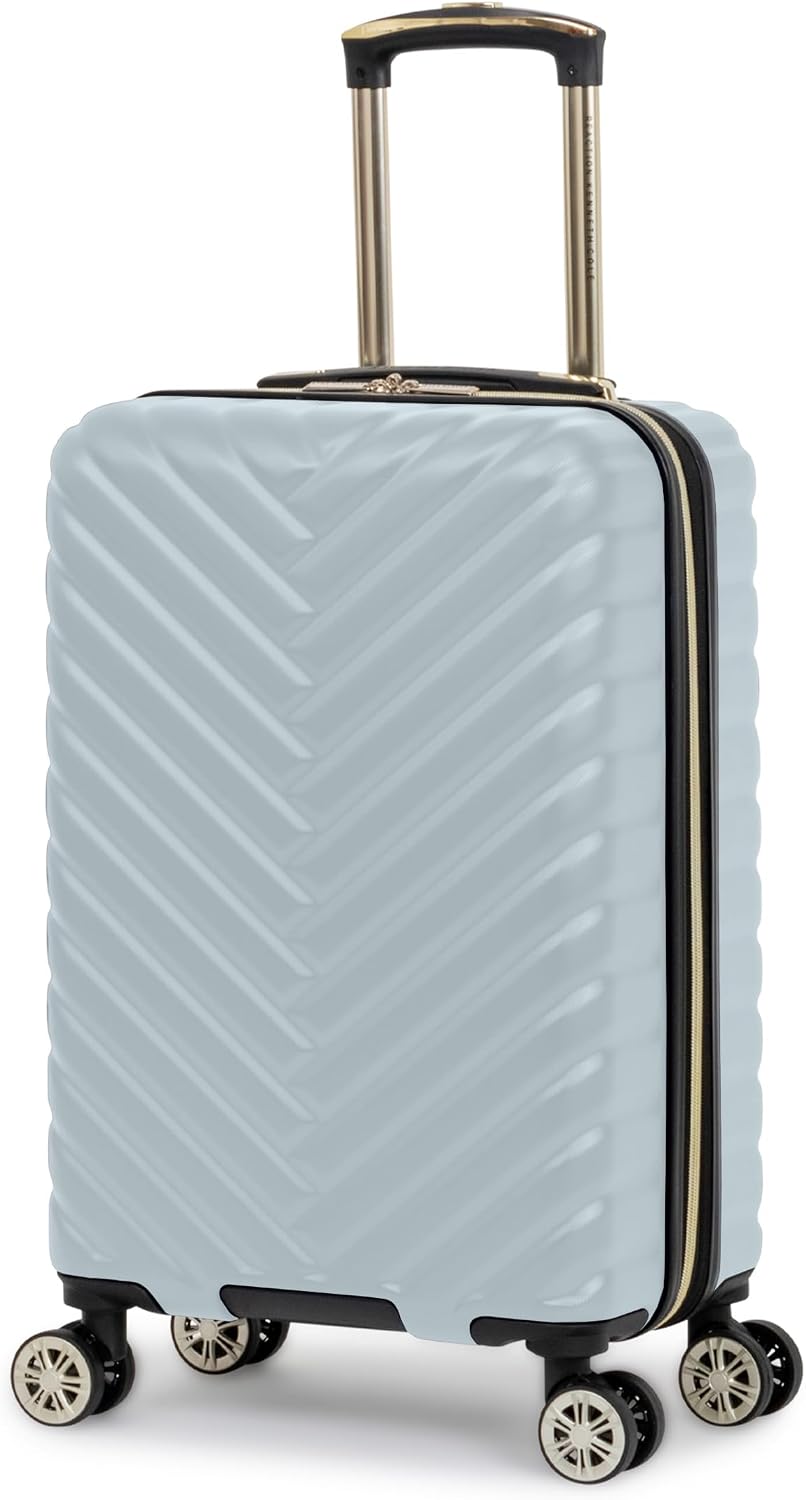 Kenneth Cole REACTION Madison Square Lightweight Hardside Chevron Expandable Spinner Luggage, Black, (28-Inch Checked)