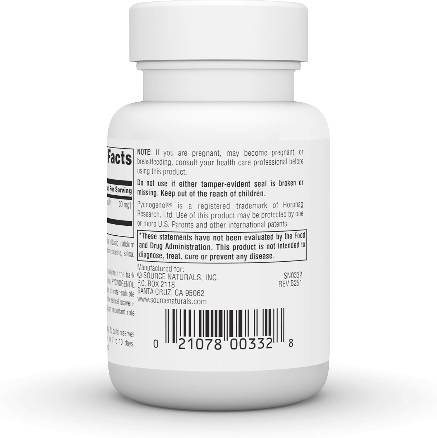 Source Naturals Pycnogenol 100 mg Proanthocyanidin Complex - 60 Tablets