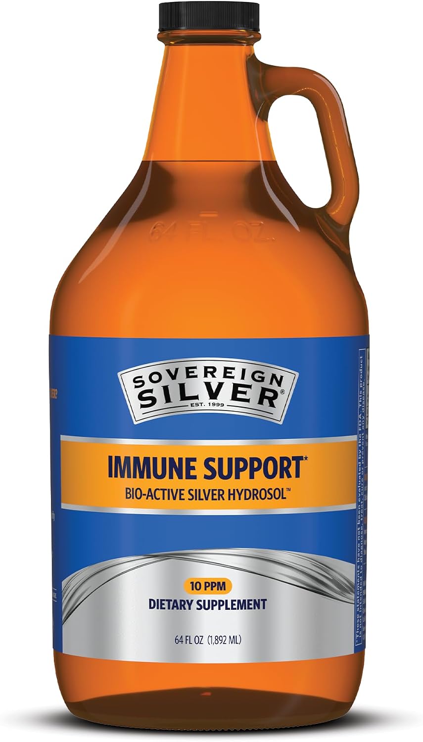 Sovereign Silver Immune Support, Colloidal Silver, 4 fl oz (118 mL) | Bio-Active Silver Hydrosol, 10 ppm, Liquid Dropper