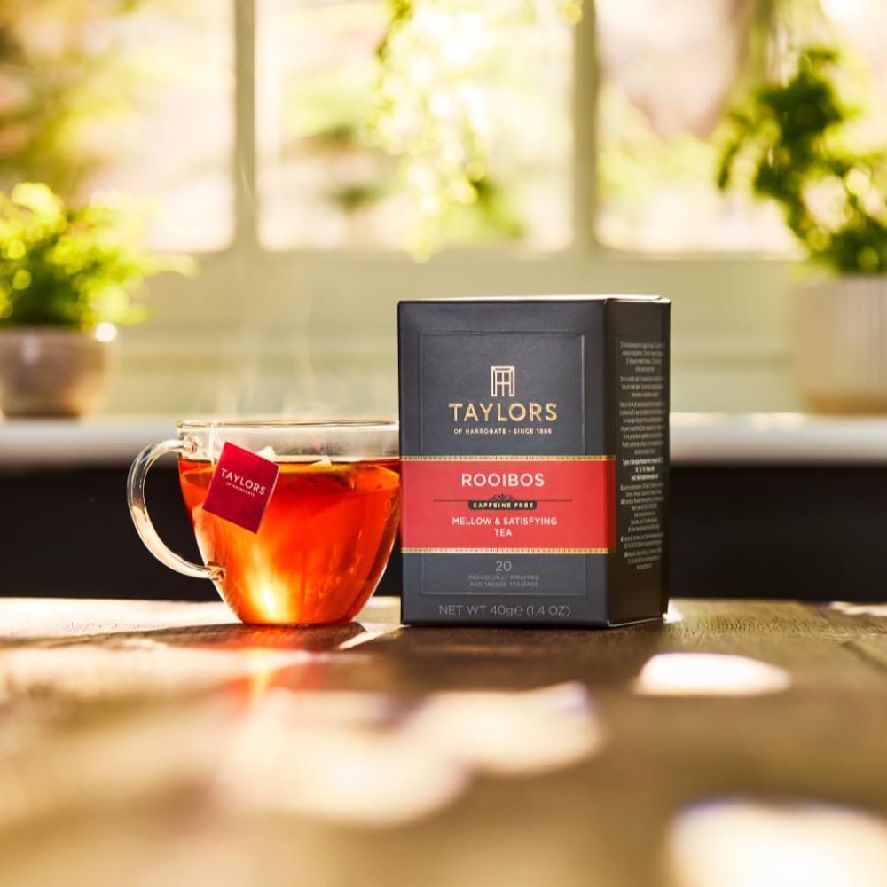 Taylors of Harrogate Green Tea with Lemon, Individually Wrapped Bags, 20 Count (Pack of 1), Citrussy, Mellow and Light, Caffeinated, Enjoy Hot or Iced, 20 Teabags