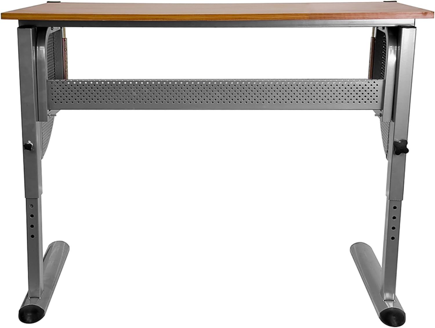 EMMA + OLIVER Adjustable Drawing and Drafting Table with Pewter Frame | Adjustable Angle Surface, Raised Metric Ruler Border
