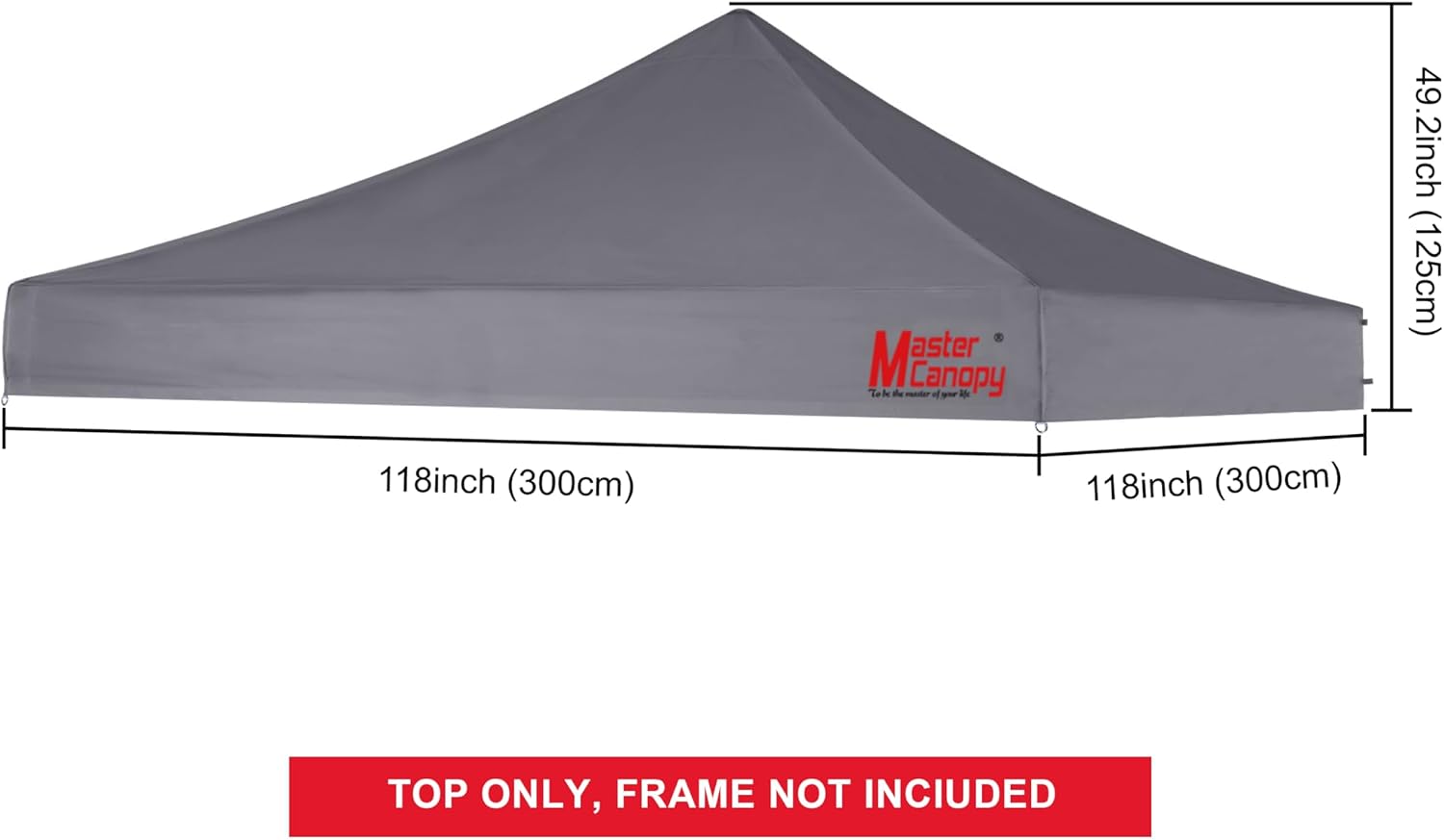 MASTERCANOPY 10x10 Replacement Pop Up Canopy Top for Kingkong Frame Gray