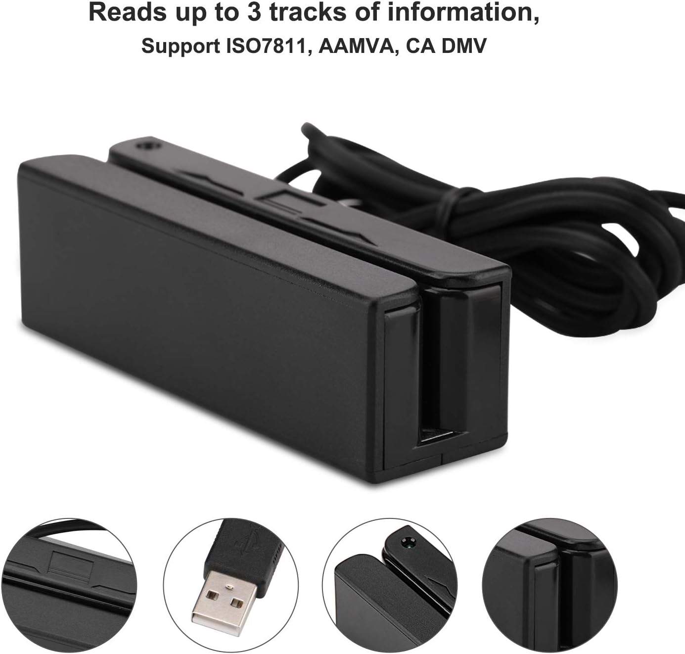 MSR90 USB Swipe Magnetic Credit Card Reader 3 Tracks Mini Smart Card Reader MSR605 MSR606 Deftun