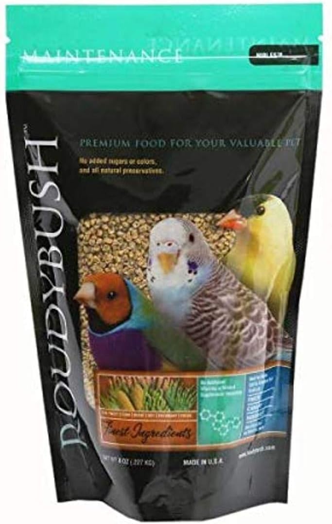 RoudyBush Daily Maintenance Food for Birds - Scientifically Formulated Bird Feed - Bird Food Pellets w/Corn, Wheat, Soy & More - Nutritious & Healthy Feed for Birds (Mini, 44oz)
