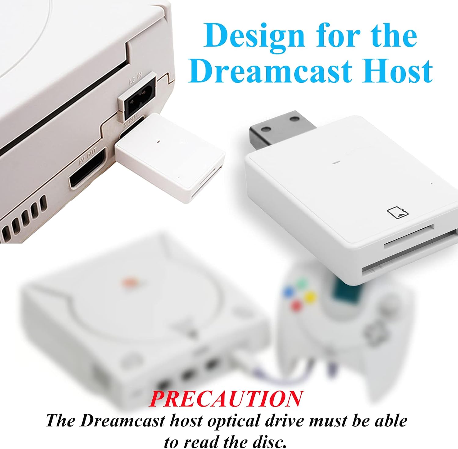 Reader,DC Memory Adapter Reader,Support TF and,Plug and Play,LED Status Indicator, Suitable for Dreamshell V4.0 Game Console
