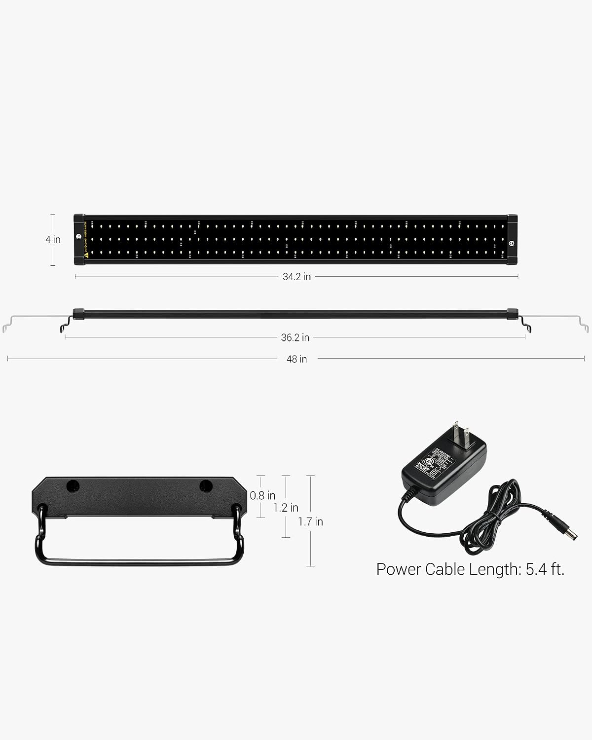 NICREW ClassicLED Aquarium Light, Fish Tank Light with Extendable Brackets, White and Blue LEDs, Size 28 to 36 Inch, 18 Watts