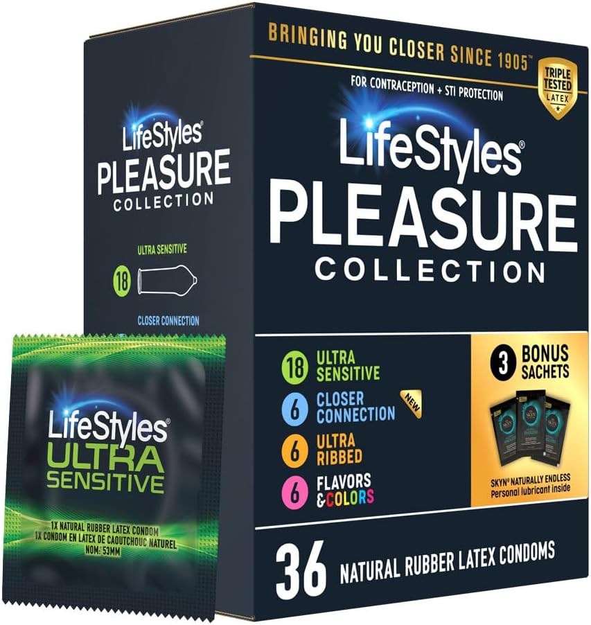 LifeStyles Ultra Sensitive Natural Feeling Lubricated Latex Condoms, 40 Count