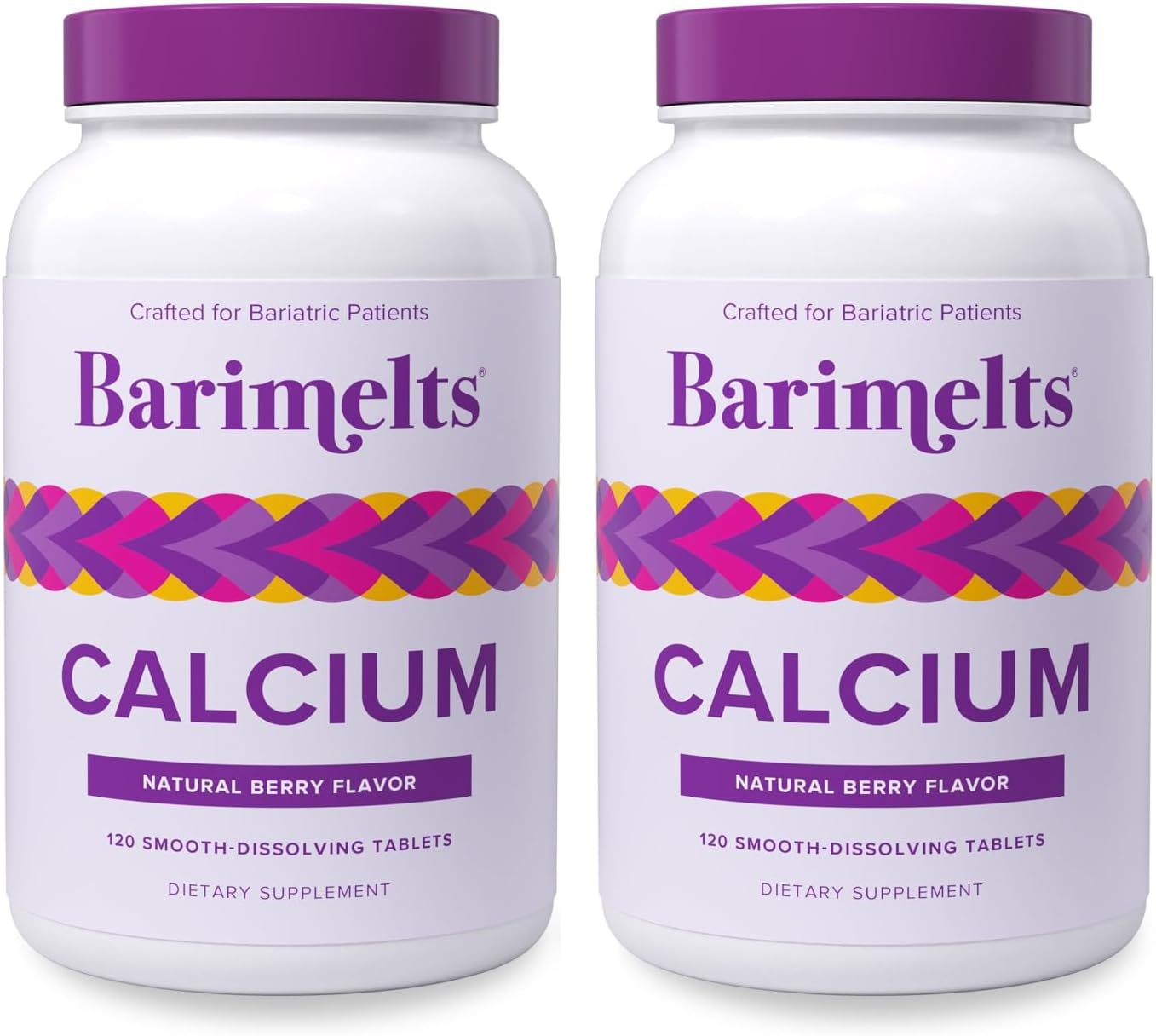 BariMelts Calcium Citrate with Vitamin D3 & Magnesium, 120 Smooth-Dissolving Tablets (1-Month Supply), Bariatric Calcium Supplements for Women, Natural Berry Flavor​