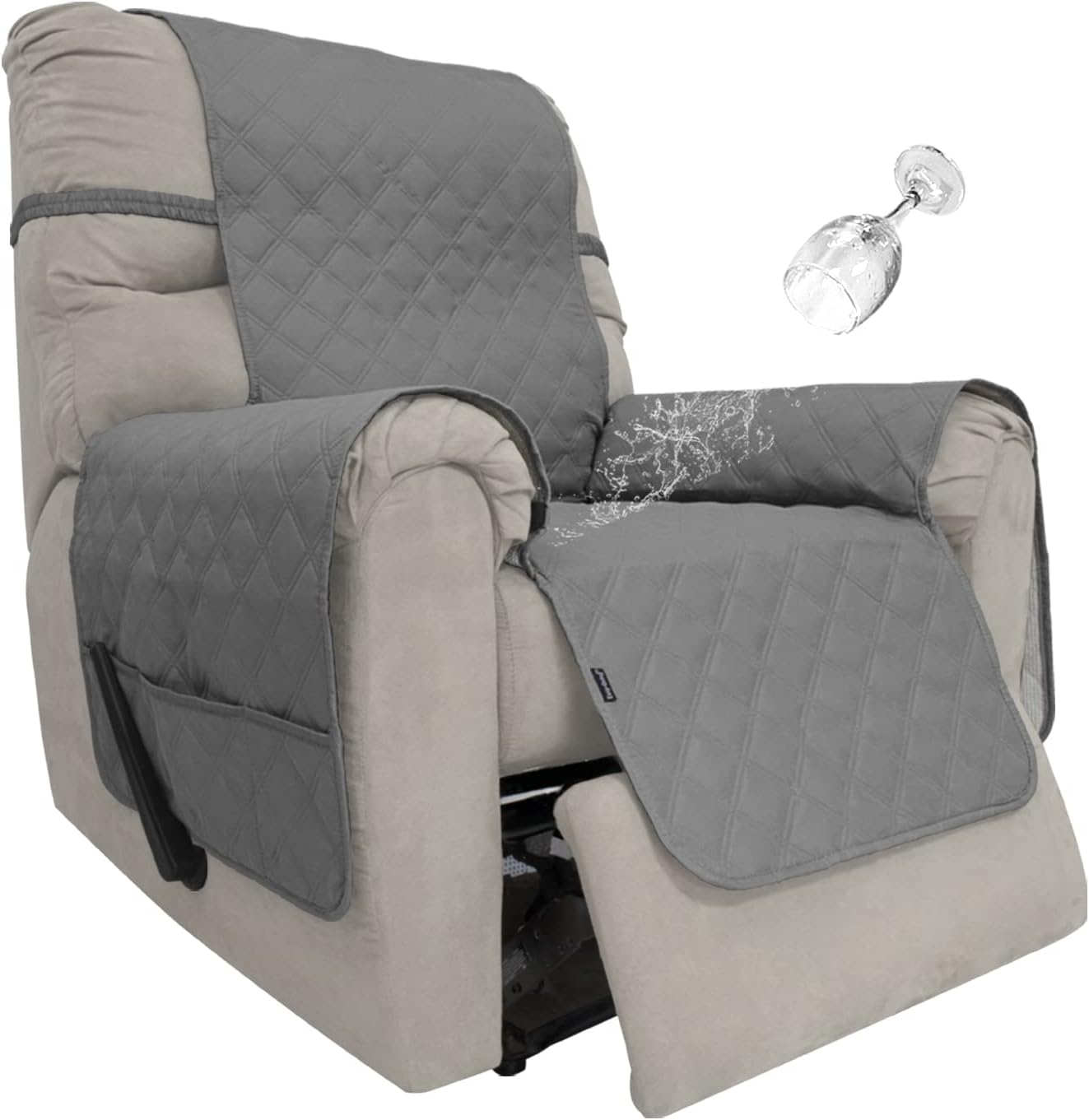 Easy-Going Waterproof Non-Slip Couch Cover, Small Recliner, Chocolate