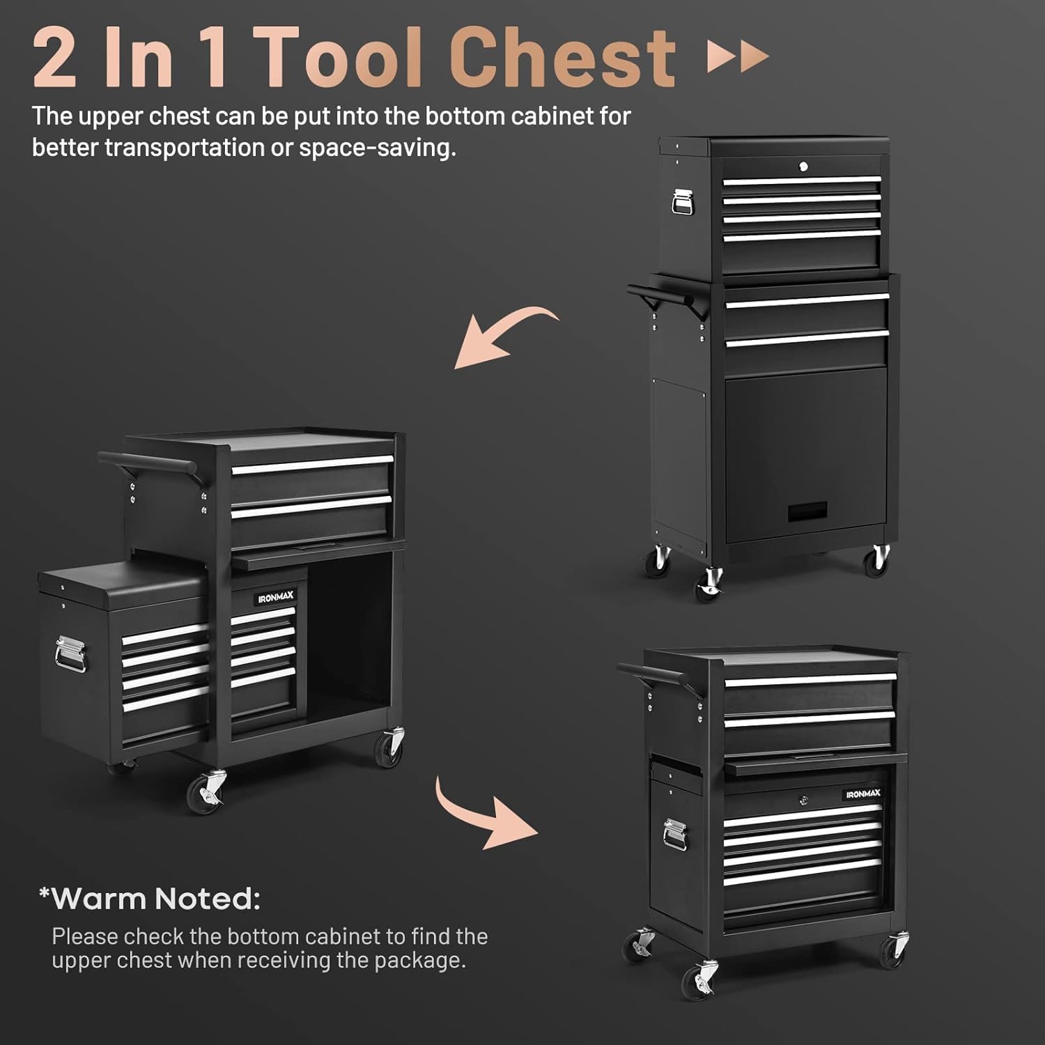Goplus Rolling Tool Chest, 5-Drawer Tool Box Organizer w/Lockable Wheels & Sliding Drawers & Detachable Top & Adjustable Shelf, Tool Storage Cabinet for Garage Workshop (Red)