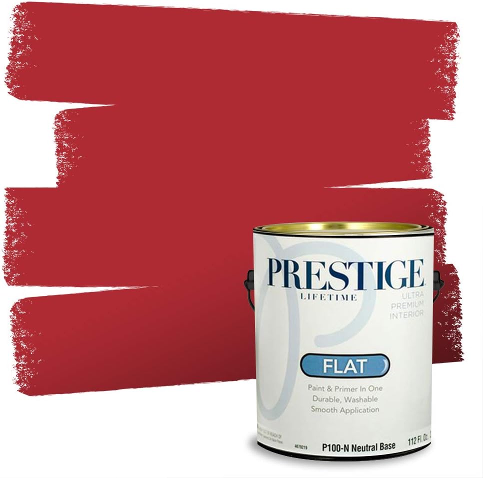PRESTIGE Paints Exterior Paint and Primer In One, 1-Gallon, Satin, Comparable Match of Sherwin Williams* Real Red*