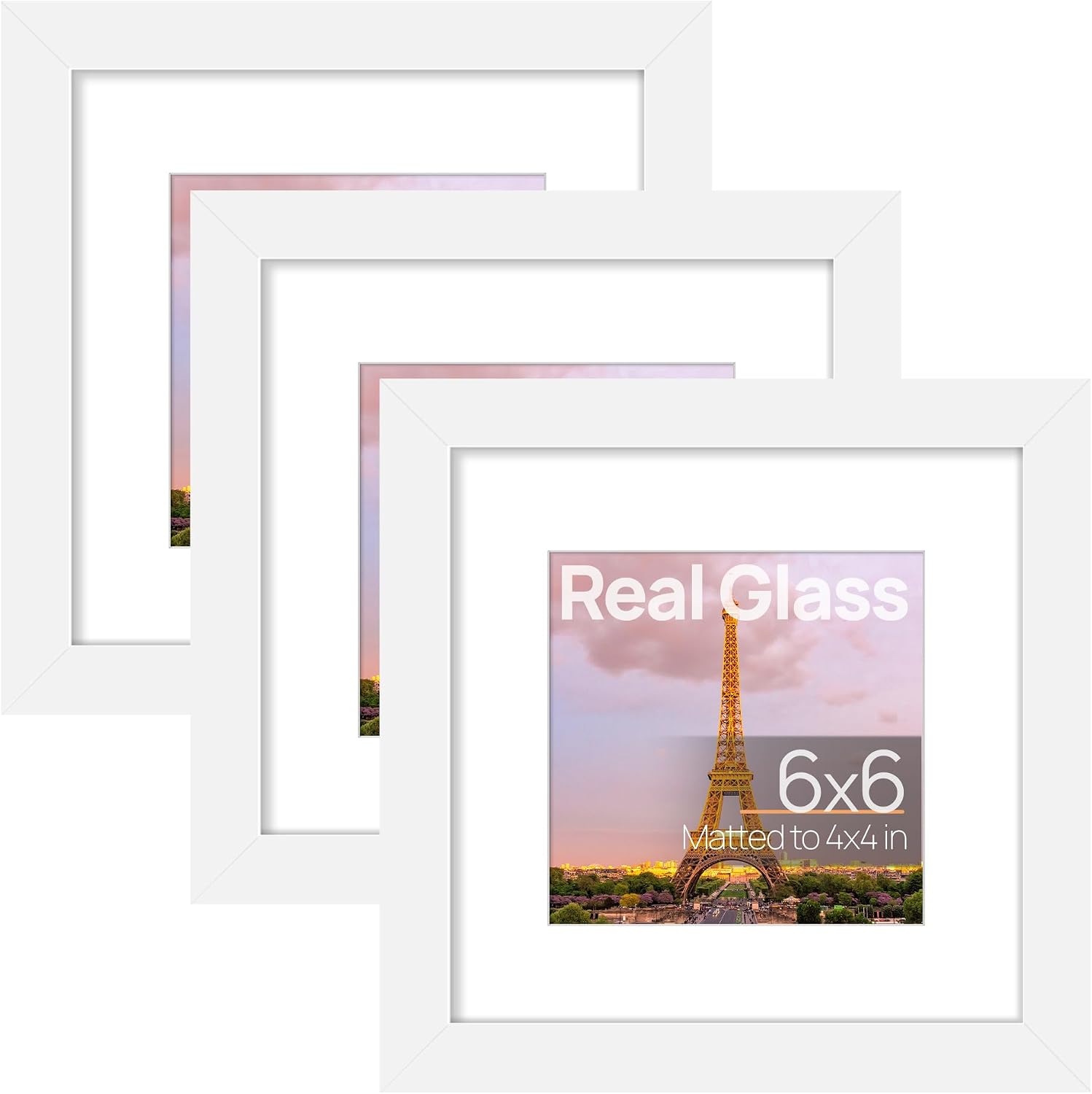 upsimples 12x12 Picture Frame, Gallery Glass Poster Frames Set of 3, Black
