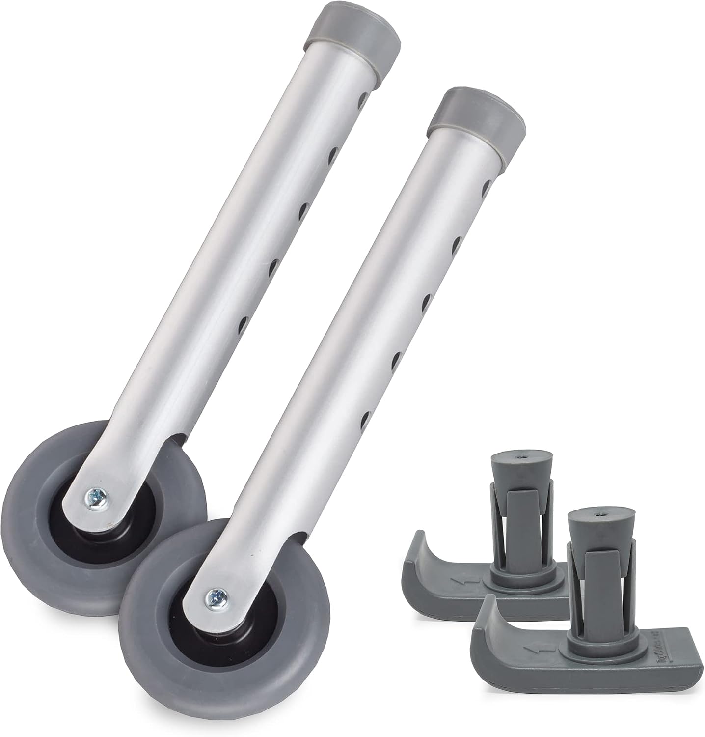 Deluxe KIT: Universal 3" Walker Wheels with Free Flexfit Walker Ski Glides