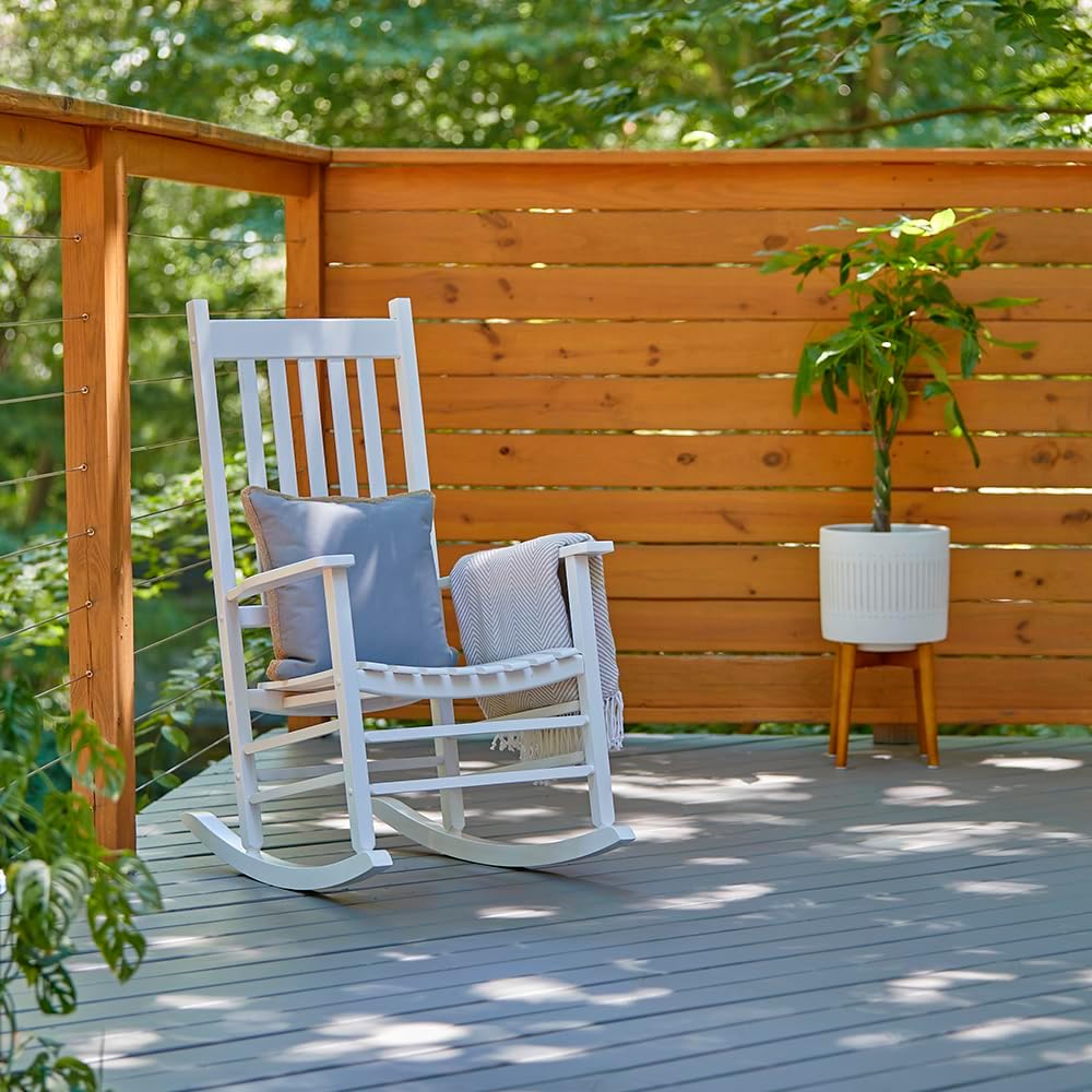 Shine Company 4332WT Vermont Porch Rocker, White (2nd Gen)