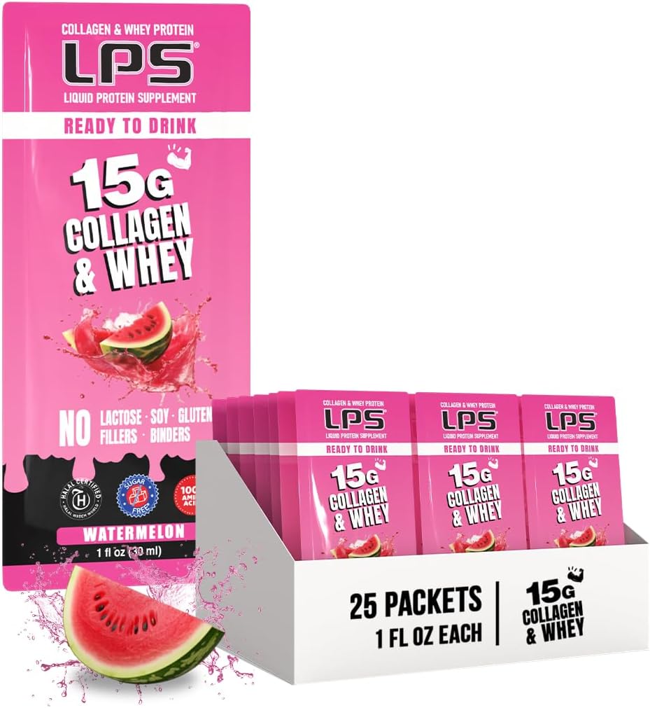Nutritional Designs LPS Liquid Collagen & Whey Protein Supplement - Non-GMO Drink, Sugar-Free - Promotes Healthy Skin & Hair for Men & Women, Grape