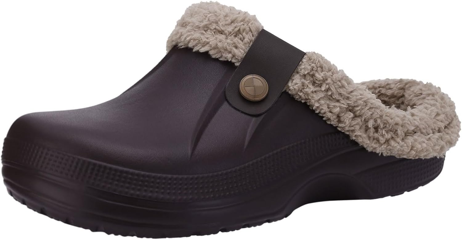 Beslip Fur Lined Clogs for Women & Men Fuzzy Slippers with Memory Foam