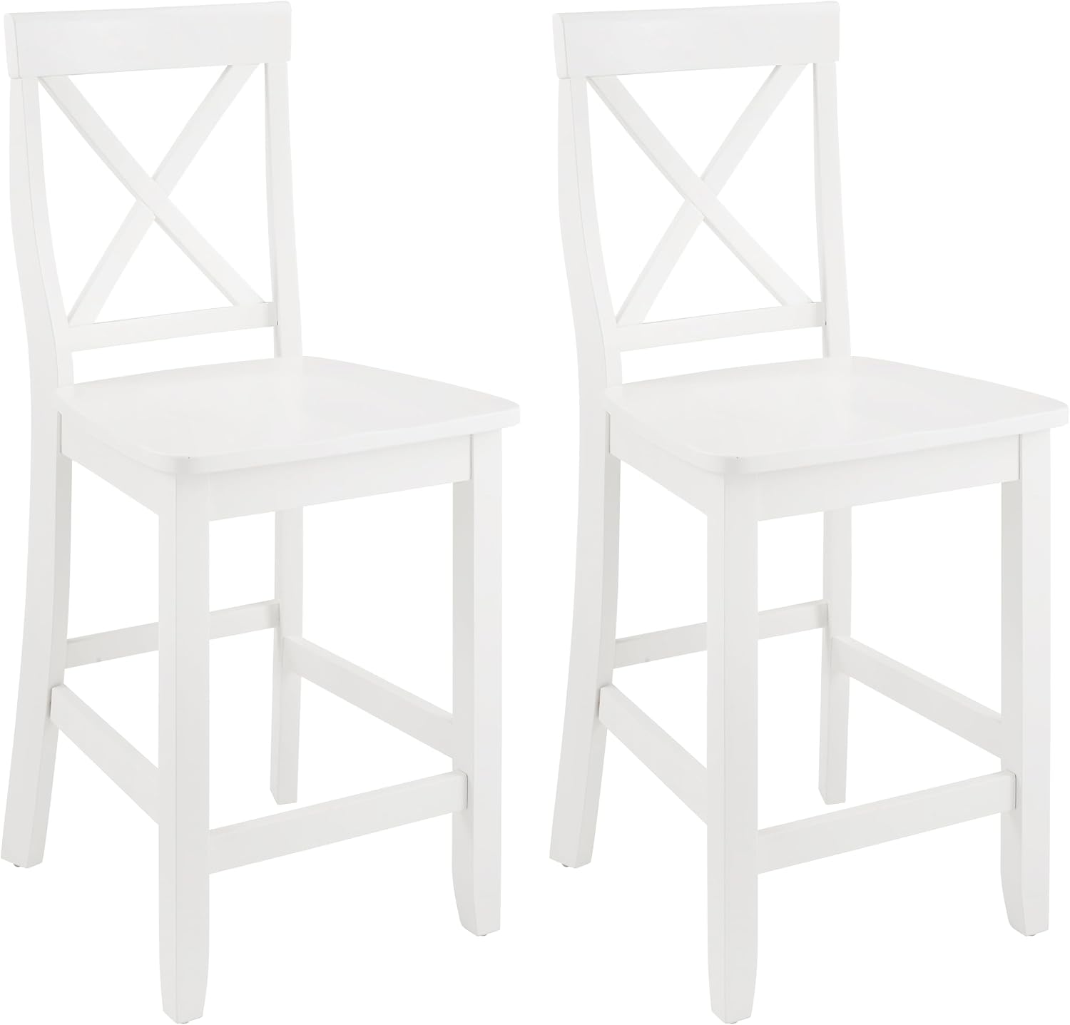 Crosley Furniture X-Back Wood Bar Stools Set of 2, Black, 30-inch