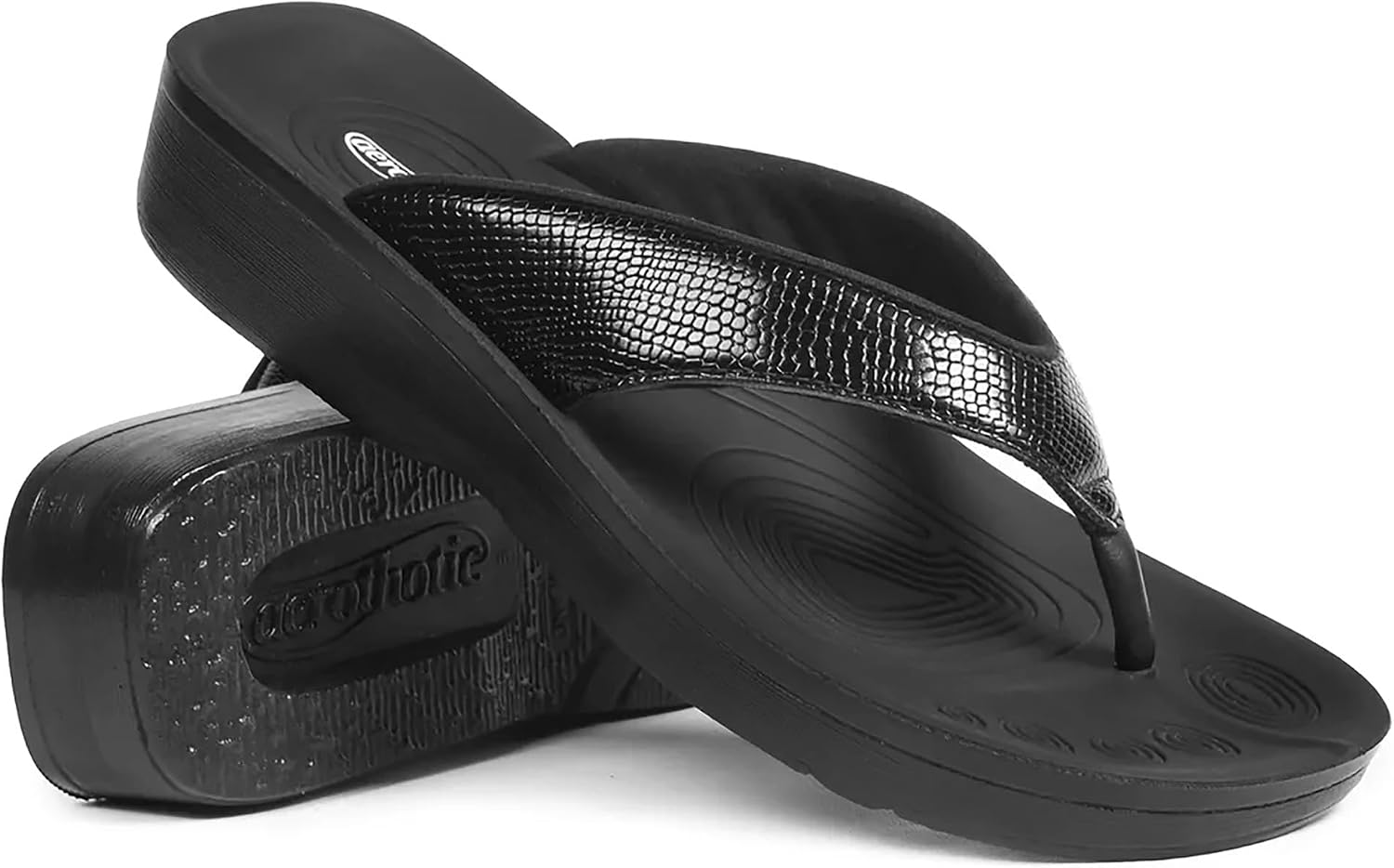 AEROTHOTIC Comfortable Arch Support Flip Flops for Women Orthotic Sandals