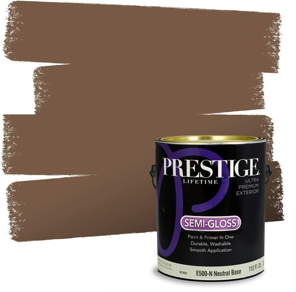 PRESTIGE Paints Exterior Paint and Primer In One, 1-Gallon, Flat, Comparable Match of Sherwin Williams* Sable*
