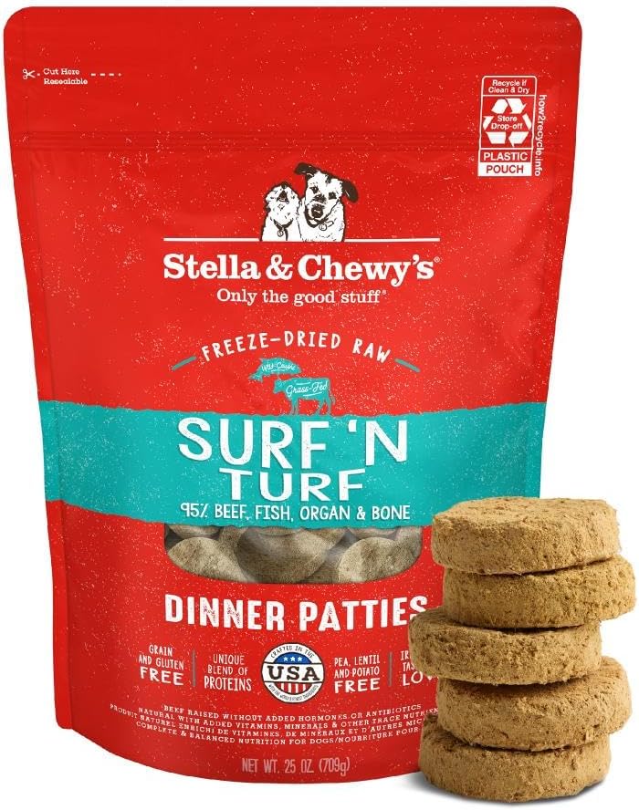 Stella & Chewy’s Freeze Dried Raw Dinner Patties – Grain Free Dog Food, Protein Rich Stella’s Super Beef Recipe – 5.5 oz