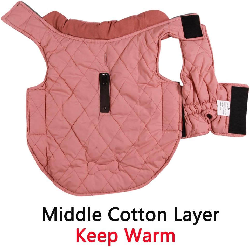 Vecomfy Reversible Dog Coat for Small Dogs with 2 Leash Openings