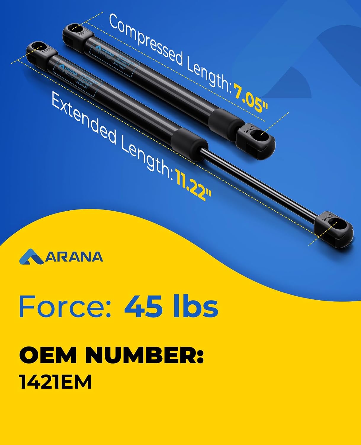ARANA C16-11028 12 inch 40lb Gas Struts for Weatherguard Tool Box, 2PCS
