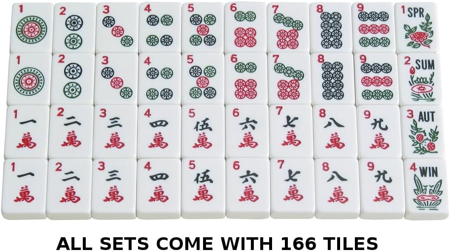 Linda Li New! - American Mahjong Set 166 Premium White Tiles, 4 All-in-One Rack/Pushers
